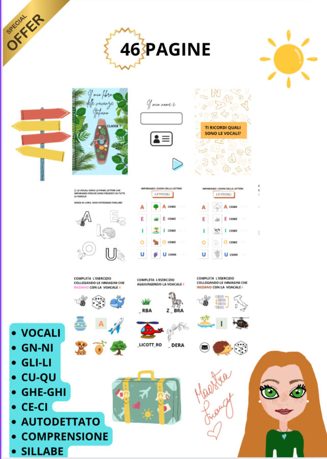 Il mio libro delle vacanze - Italiano 46 pagine