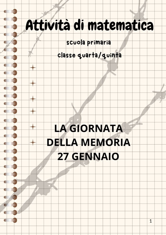 La giornata della memoria (attività di matematica classe quarta/quinta primaria)