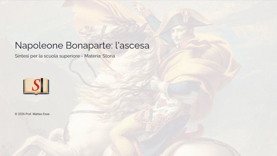 Napoleone Bonaparte: l'Ascesa e le Riforme (Slide PPTX + Verifica e Soluzioni)