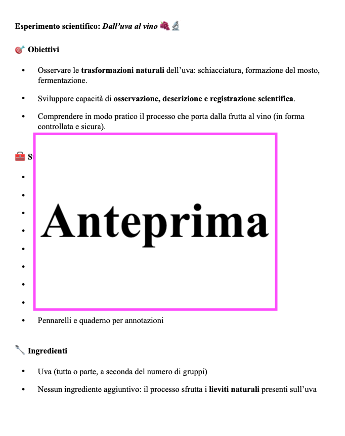 Dalla nomenclatura al vino-Un percorso di osservazione e scoperta scientifica sul ciclo della vite