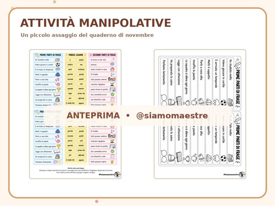 Quaderno di Italiano – Novembre | Classe quarta primaria – Attività, schede operative e didattica a stazioni