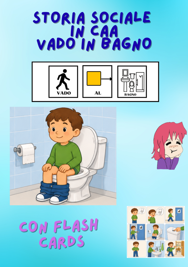 Storia sociale: vado in bagno e flash cards