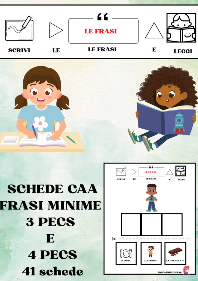 SCHEDE CAA FRASI MINIME 3 PECS E 4 PECS 41 schede