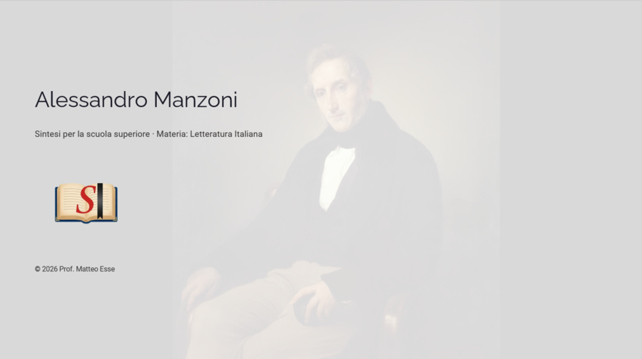 Alessandro Manzoni: Vita, Poetica e Opere – Modulo Completo (25 Slide + Verifica)
