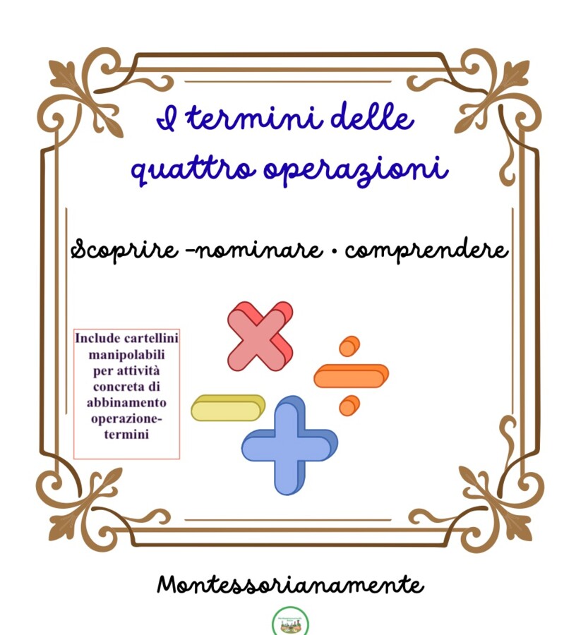 I TERMINI DELLE QUATTRO OPERAZIONI- Libretto + attività operativa concreta