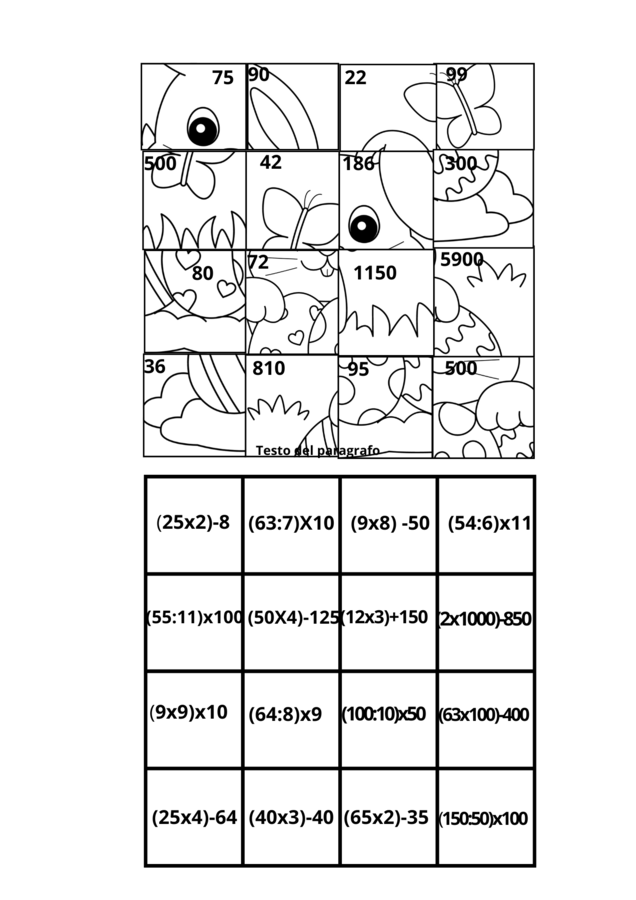 Puzzle matematico di Pasqua