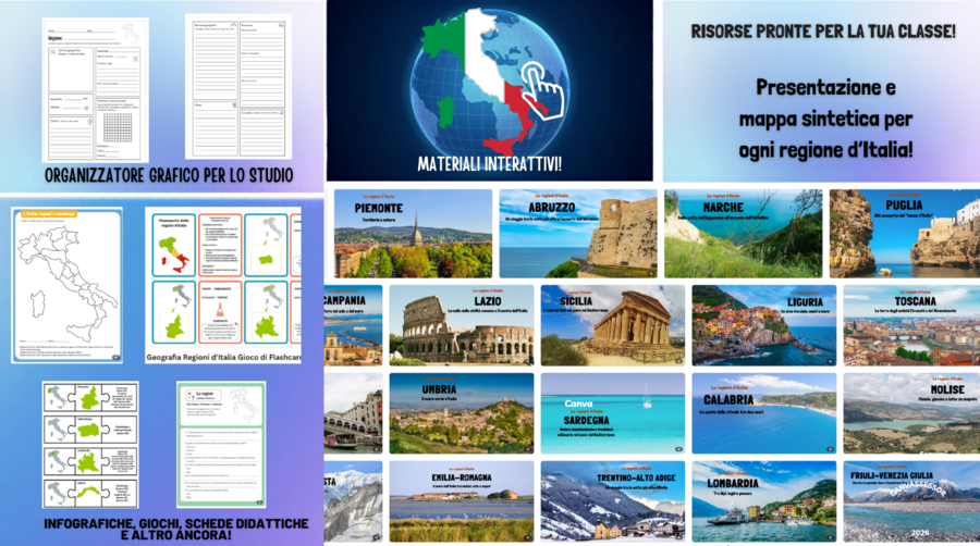 🇮🇹 Tutte le regioni d’Italia in modelli pronti da usare e personalizzare!