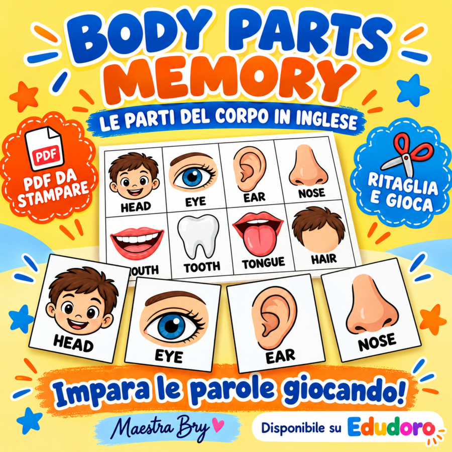 🧠 BODY PARTS MEMORY – Le parti del corpo in inglese
