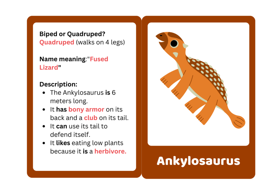 CLIL: describing dinosaurs