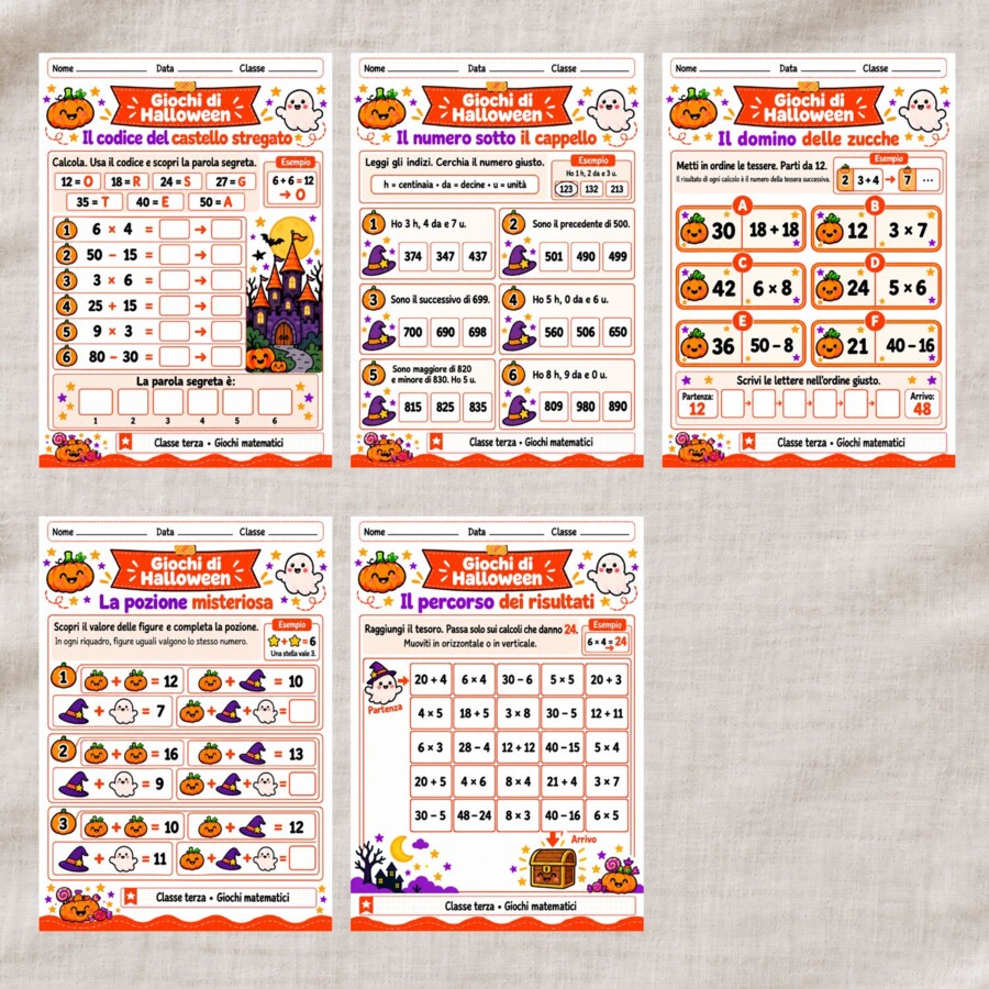 Giochi matematici di Halloween - Classe terza