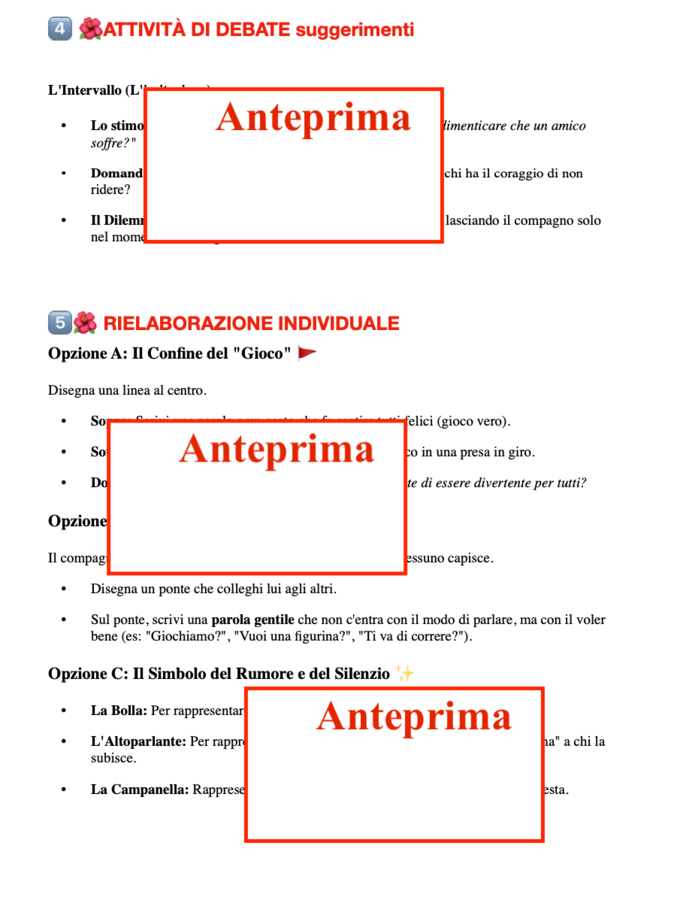Parlarne senza puntare il dito-percorso di DEBATE sul bullismo classe 4-5-secondaria di I grado