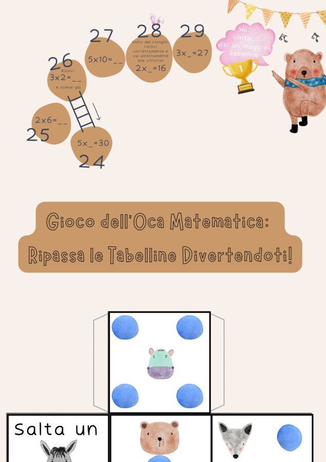 Gioco dell’Oca Matematica: Ripassa le Tabelline Divertendoti!