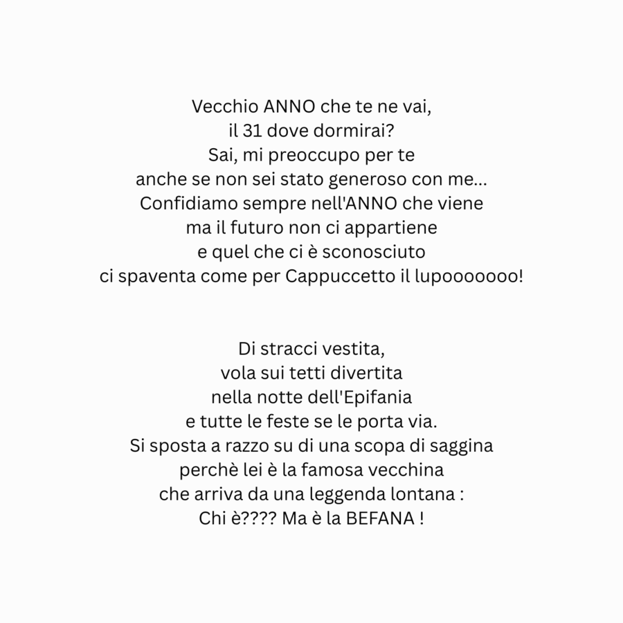 Filastrocca Vecchio anno, nuovo anno