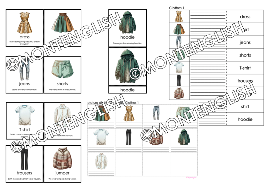 Vocabulary Enrichment Set: Clothes SET 1