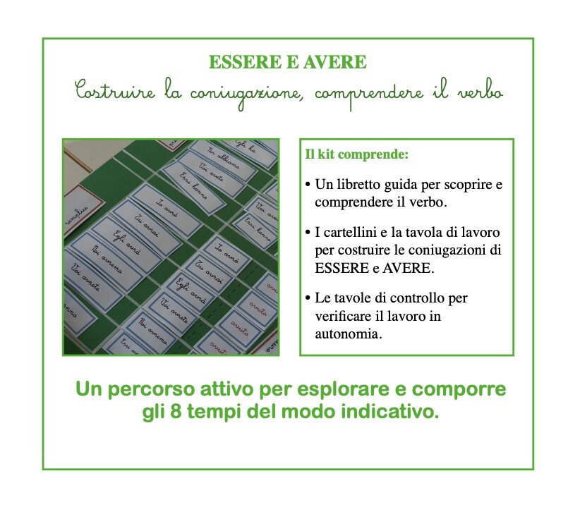 Essere e avere; costruire la coniugazione, comprendere il verbo