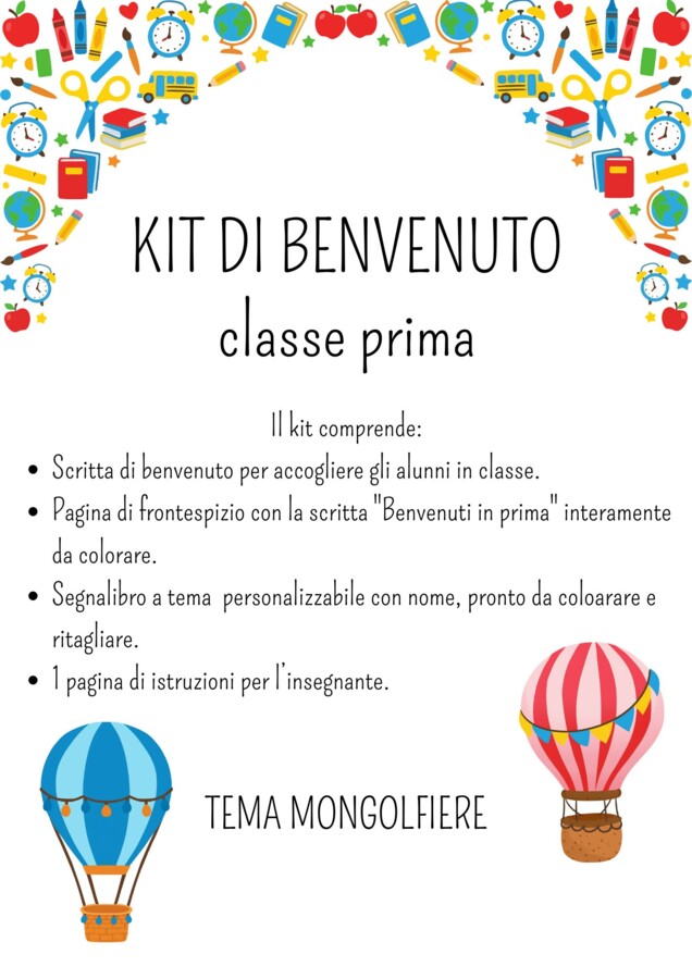 Kit Accoglienza Classe Prima: "Pronti a spiccare il volo!" 🎈