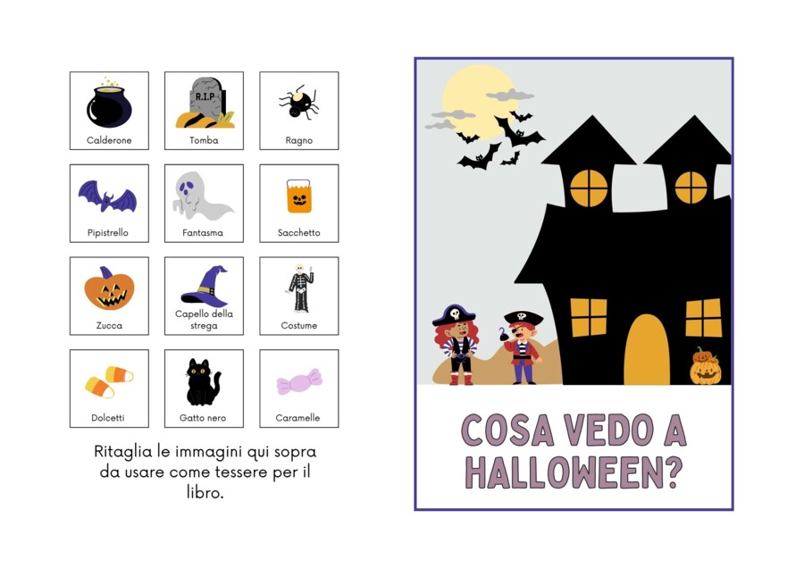 HALLOWEEN SOSTEGNO • Libretto Interattivo Adattato (Busy Book e CAA)