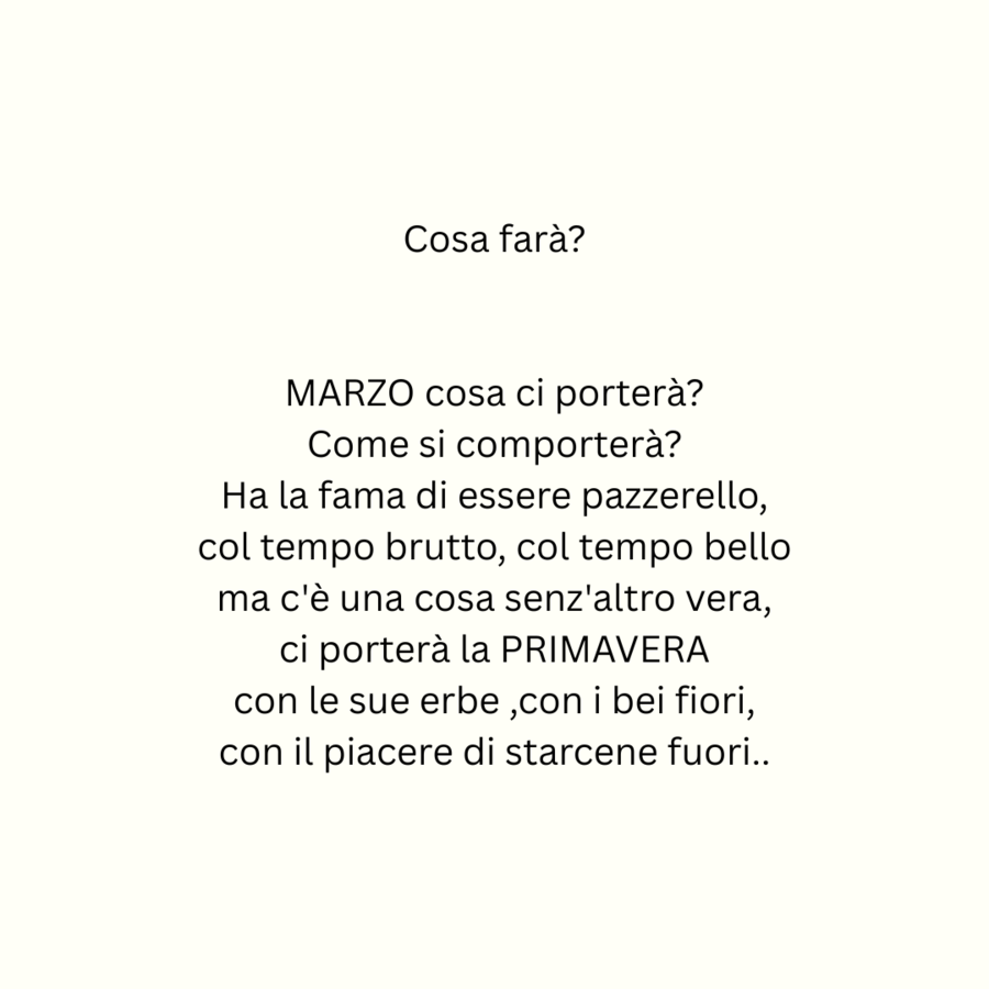 Filastrocca Cosa farà?