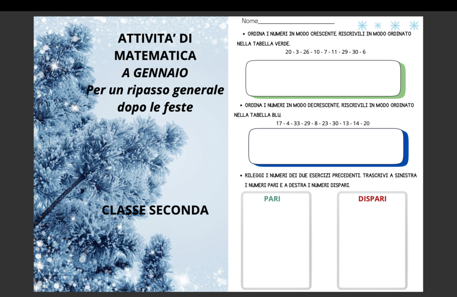 Matematica a gennaio: riparti con allegria! Per un ripasso generale dopo le feste.