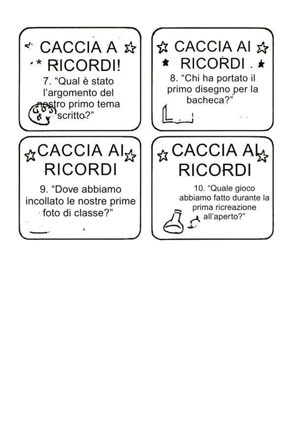 CACCIA AI RICORDI- SCUOLA PRIMARIA 1 A 5 ELEMENTARE