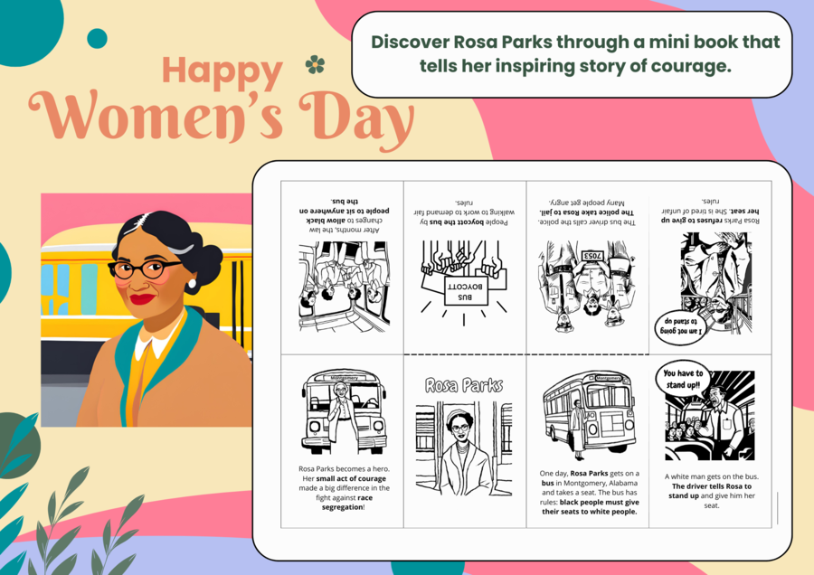 International Women's Day (Giornata della Donna): Rosa Parks minibook