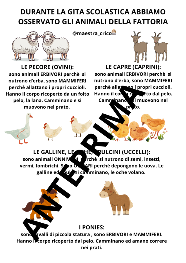 CONOSCIAMO GLI ANIMALI DELLA FATTORIA