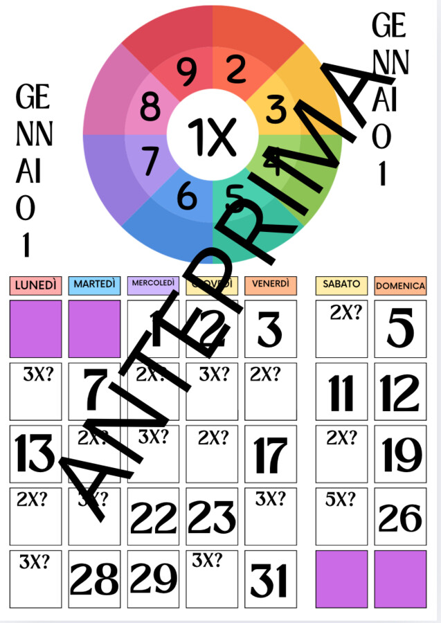 Calendario 2025 / calcoli e tabelline
