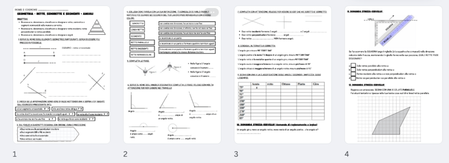SFIDA DI GEOMETRIA - RETTE, SEMIRETTE, SEGMENTI E ANGOLI