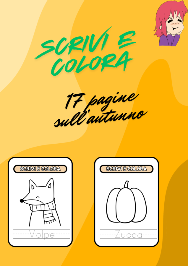 scrivi e colora: autunno