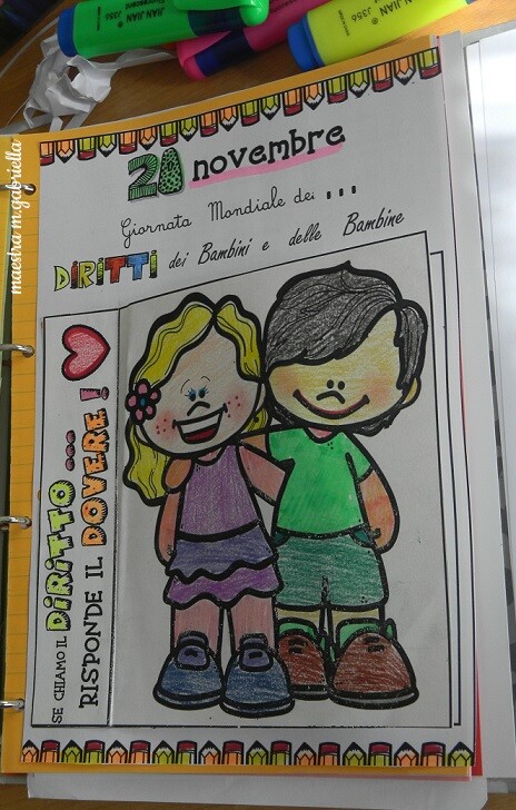 Diritti e Doveri dei bambini :biglietto apri chiudi