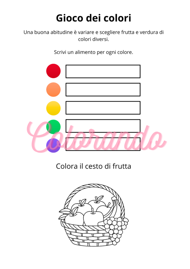 Mangiare sano – Impariamo giocando