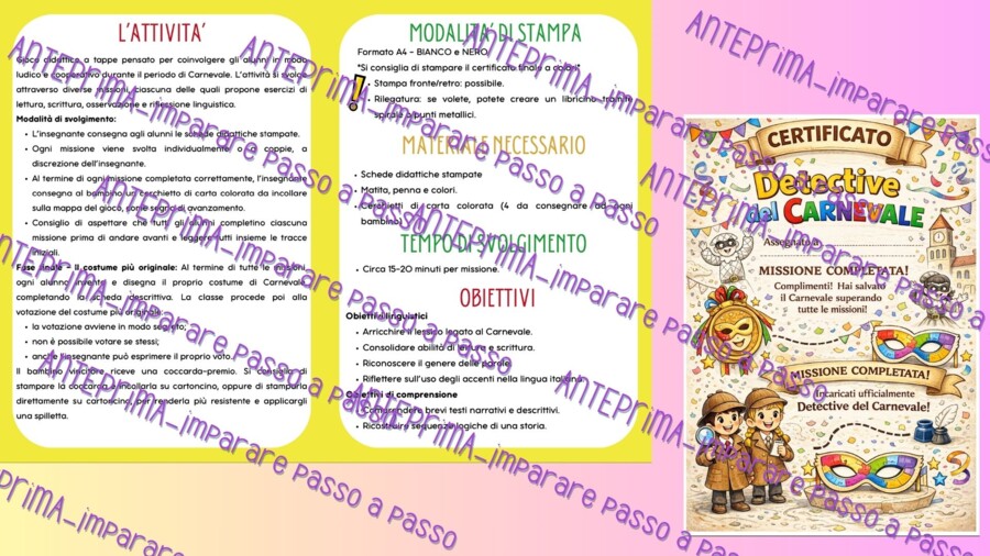 Missione di Carnevale: gioco didattico a tappe di italiano