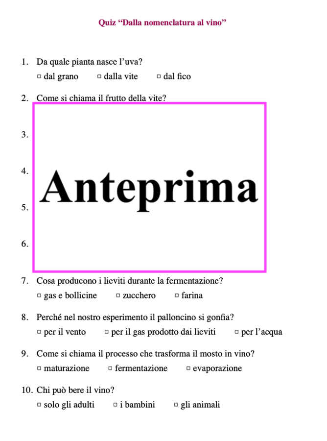 Dalla nomenclatura al vino-Un percorso di osservazione e scoperta scientifica sul ciclo della vite