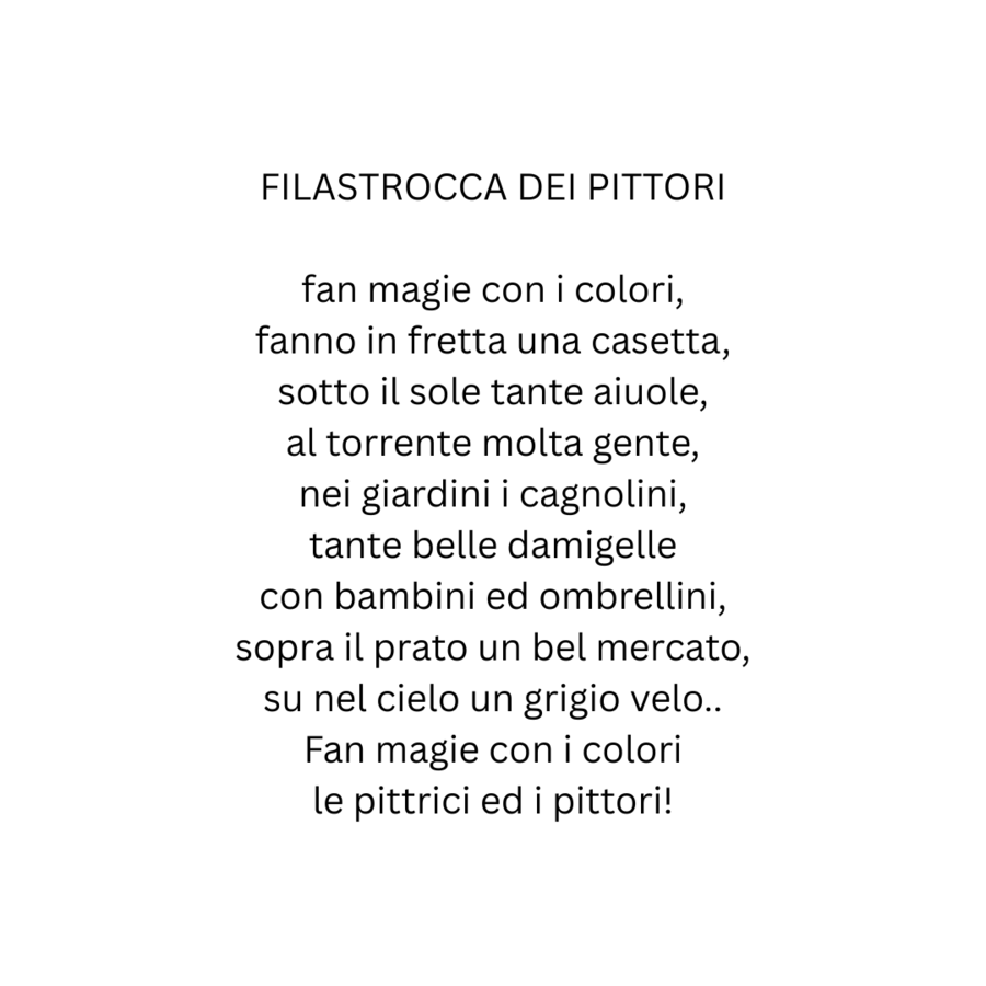 FILASTROCCA  DEI PITTORI