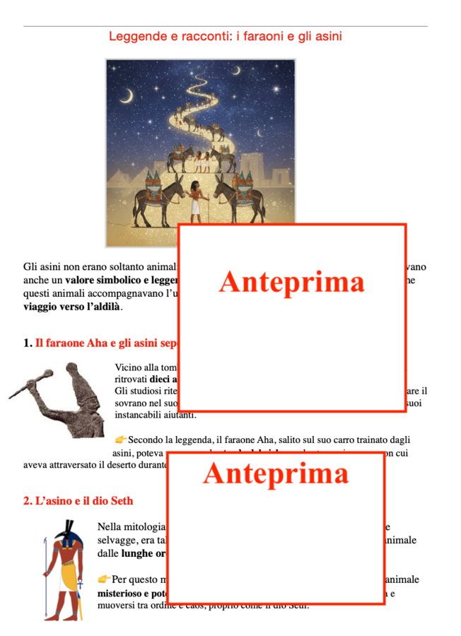 Gli asini nell’Antico Egitto: un percorso di storia tra fonti e leggende con attività per la rielaborazione