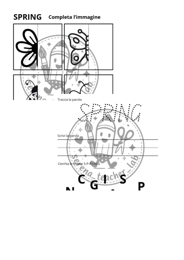Spring Activity – Attività di Primavera in Inglese