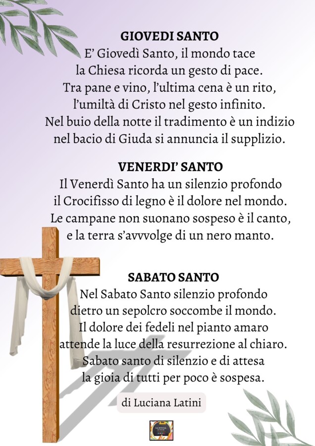 Poesia per Giovedì, Venerdì e Sabato Santo di Luciana Latini