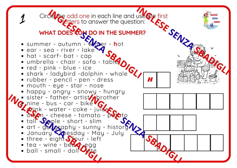 Find the odd one and decode the message - summer edition