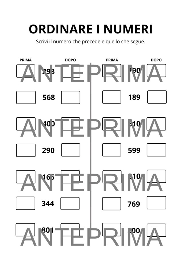 ORDINARE I NUMERI 2
