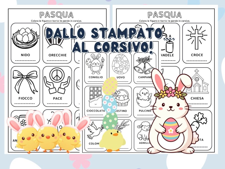 Dallo stampato al corsivo: la mia scheda di Pasqua