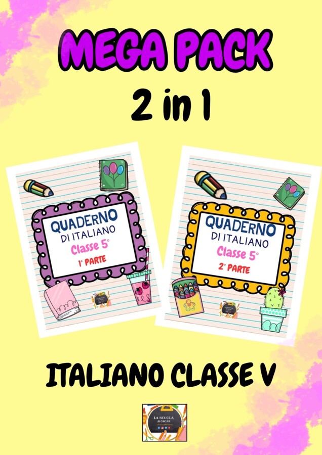 MEGA PACK QUADERNI DI ITALIANO V - 2 in 1 -
