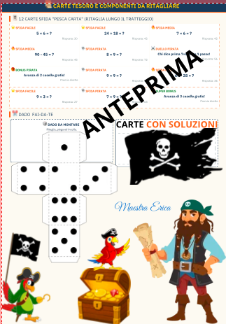 LA GRANDE CACCIA  AI   NUMERI | Gioco da Tavolo di Matematica (40 Caselle) | PDF Stampabile con Carte, Dado e Pedine 3D