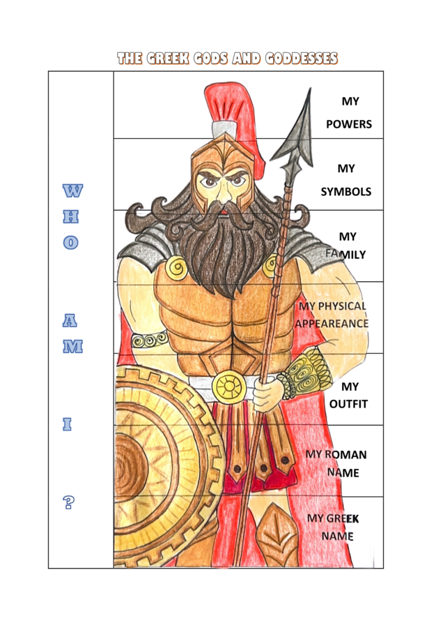 CLIL activity: Greek gods and goddesses - Flap books + flashcards