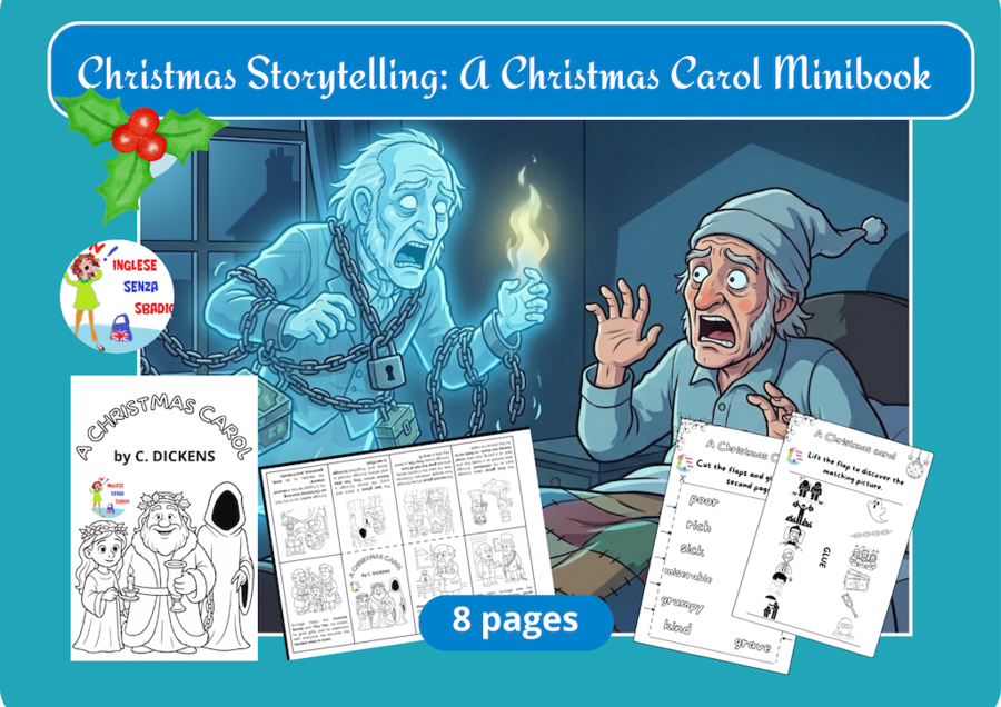 Christmas Storytelling: A Christmas Carol minibook with vocabulary activity