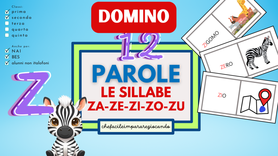 SILLABE ZA ZE ZI ZO ZU - DOMINO