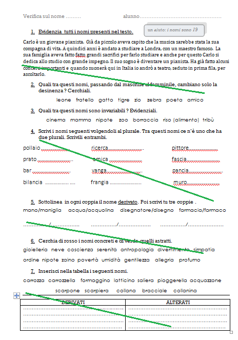 Esercizi grammatica classe 3/4 primaria