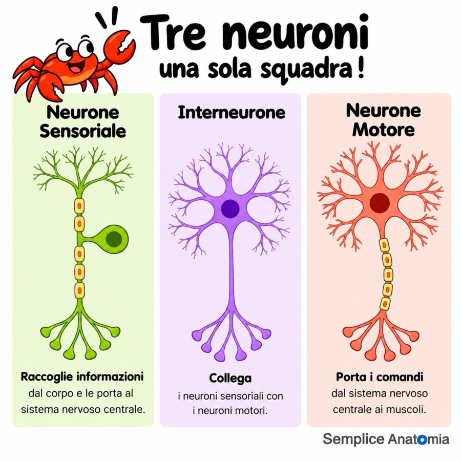 I 3 tipi di neuroni – Scheda didattica di scienze per la scuola primaria