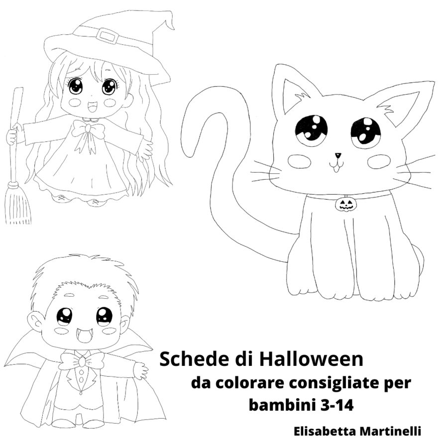 Scheda da colorare - Gattino di Halloween