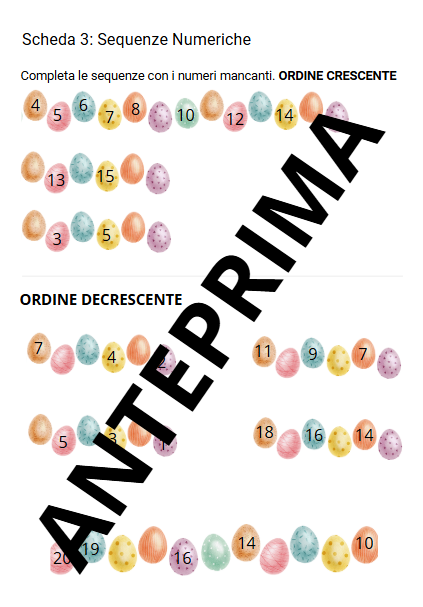 MATEMATICA A PASQUA / CLASSE PRIMA