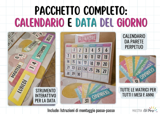 Kit Calendario da Parete e Striscia della Data | Matrici e Istruzioni